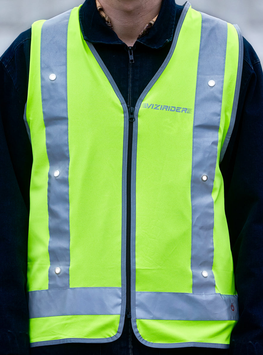 Hi Vis Vest with LED Lights Vizirider UK